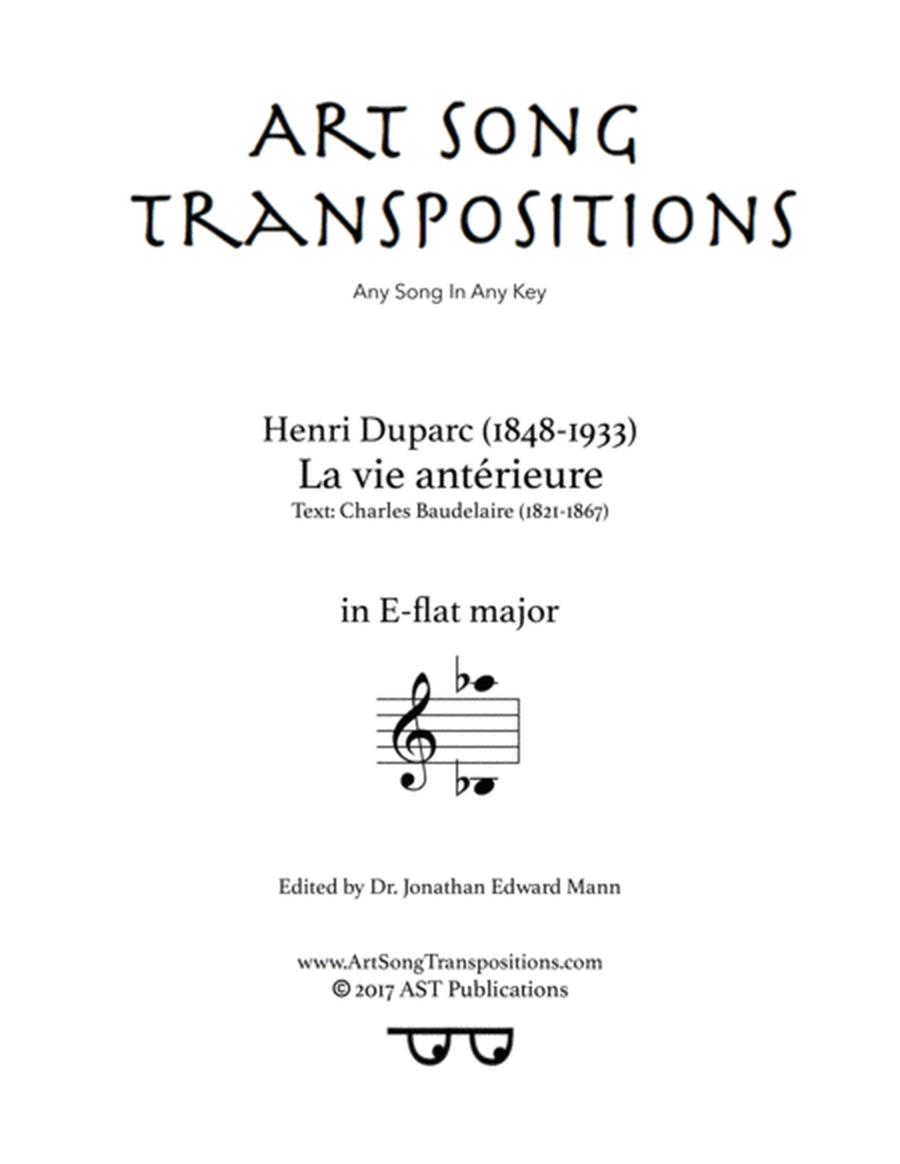 DUPARC: La vie antérieure (transposed to E-flat major)