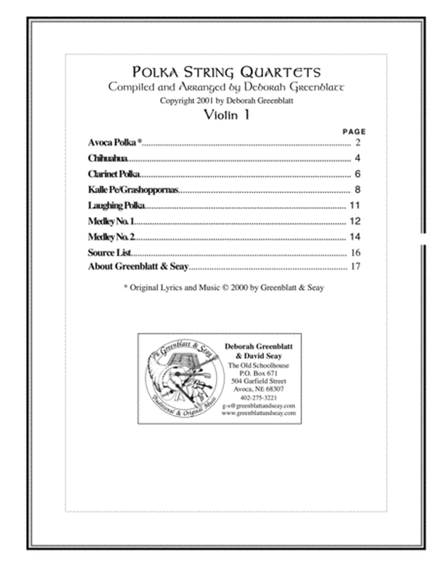 Polka String Quartets - Parts