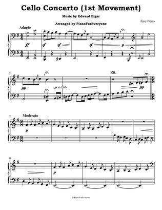 Book cover for Cello Concerto (1st Movement) - Elgar (Easy Piano)