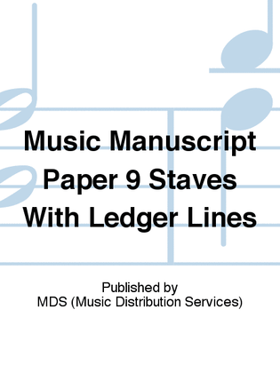 Book cover for Music manuscript paper 9 staves with ledger lines