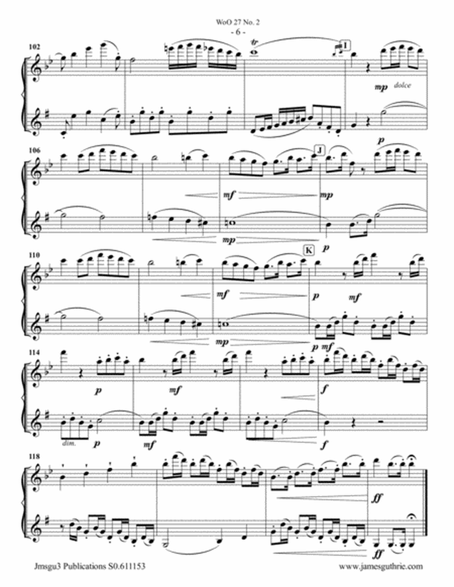 Beethoven: Duet WoO 27 No. 2 for Alto Flute & Bass Clarinet image number null