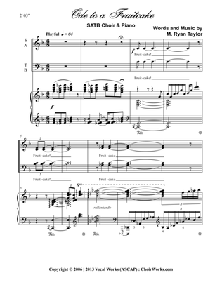 Ode to a Fruitcake : SATB Choir and Piano