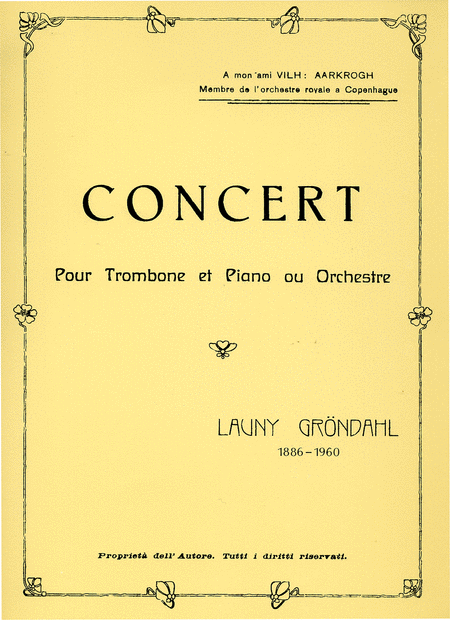 Launy Grondahl: Concert pour Trombone et Piano (Concerto for Trombone and Orchestra)