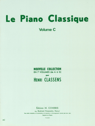 Book cover for Le Piano classique - Volume C