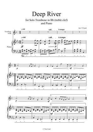 Book cover for Deep River for Trombone in Bb Solo (treble Clef) and Piano.