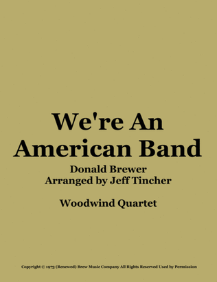 Book cover for We're An American Band