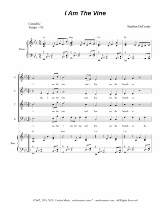 I Am The Vine (Vocal Quartet - (SATB)