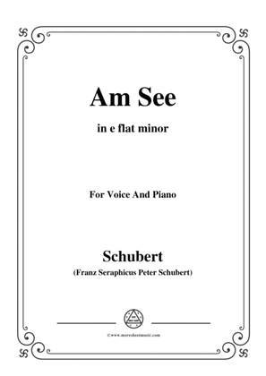 Book cover for Schubert-Am See,in e flat minor,for Voice&Piano
