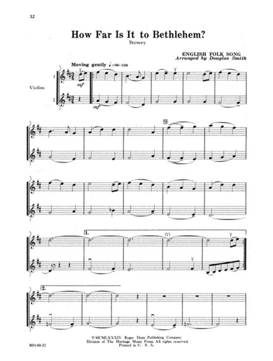 Christmas Folio for Four-Plus Strings - Violin