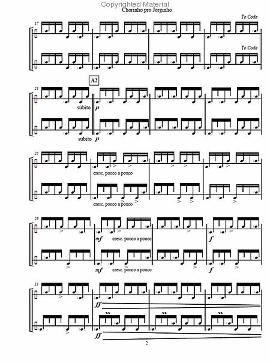 Etudes and Pieces for Brazilian Pandeiro: 6 Compositions for 1 - 4 players