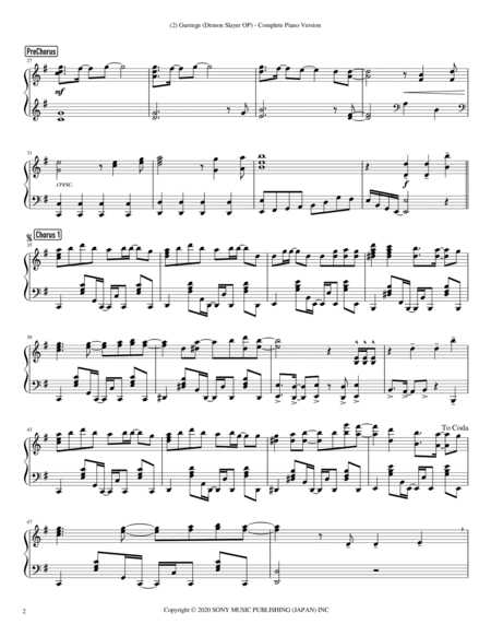 Gurenge - LiSA HARD version Sheet music for Piano (Solo)