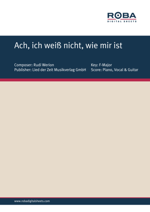 Book cover for Ach, ich weiss nicht, wie mir ist