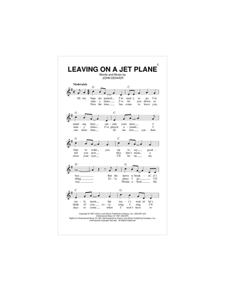 Book cover for Leaving On A Jet Plane