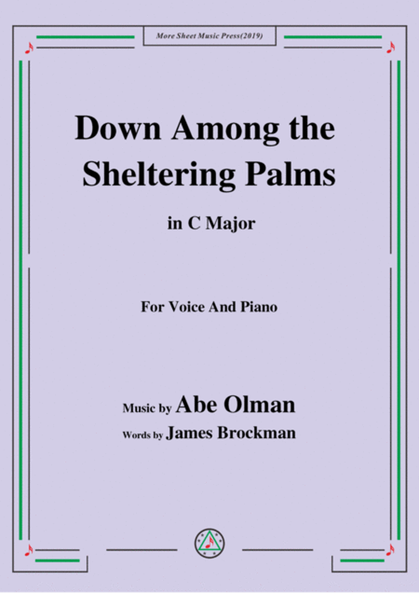 Abe Olman-Down Among the Sheltering Palms,in C Major,for Voice&Piano image number null
