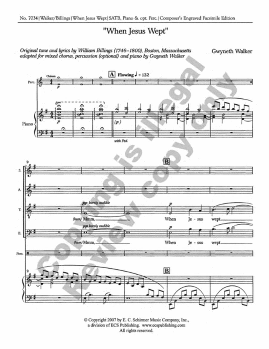 When Jesus Wept (Choral Score) image number null