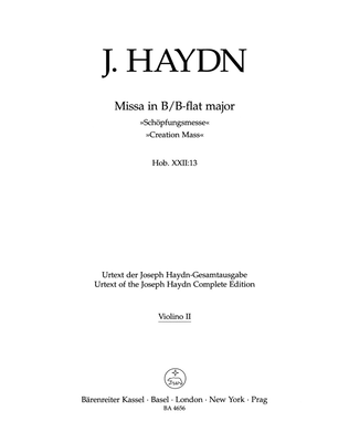 Book cover for Missa B flat major Hob.XXII:13 'Creation Mass'