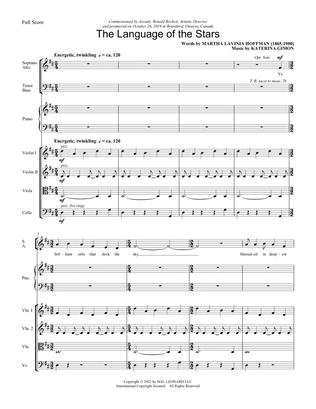 Book cover for Language of the Stars (String Quartet) - Score