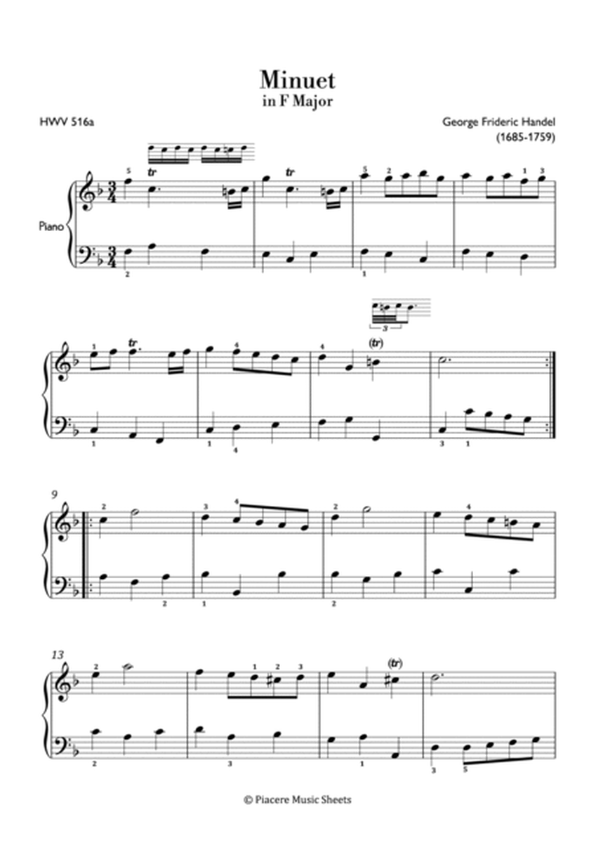 Handel - Minuet in F Major (HWV 516a) - Easy image number null