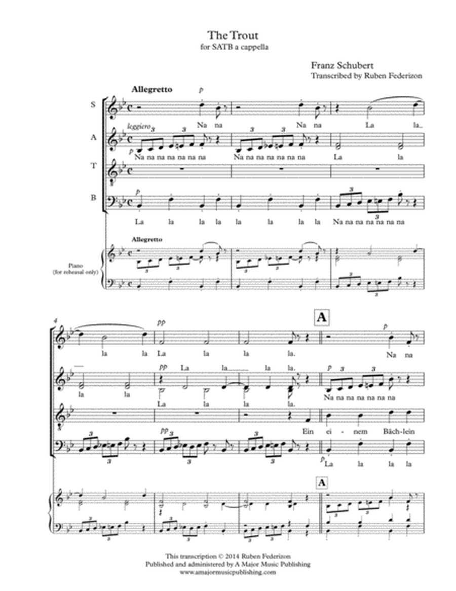 Die Forelle (Schubert). SATB a-cappella