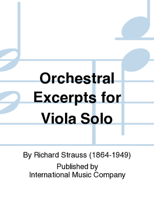 Book cover for Orchestral Excerpts for Viola Solo