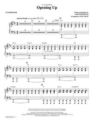 Book cover for Opening Up (from Waitress The Musical) (arr. Mac Huff) - Synthesizer