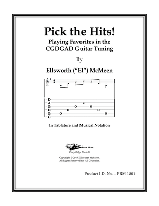 Book cover for Pick the Hits! Playing Favorites in the CGDGAD Guitar Tuning