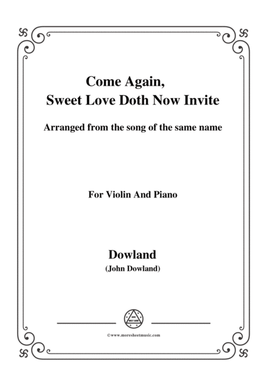 Dowland-Come Again, Sweet Love Doth Now Invite,for Violin and Piano image number null