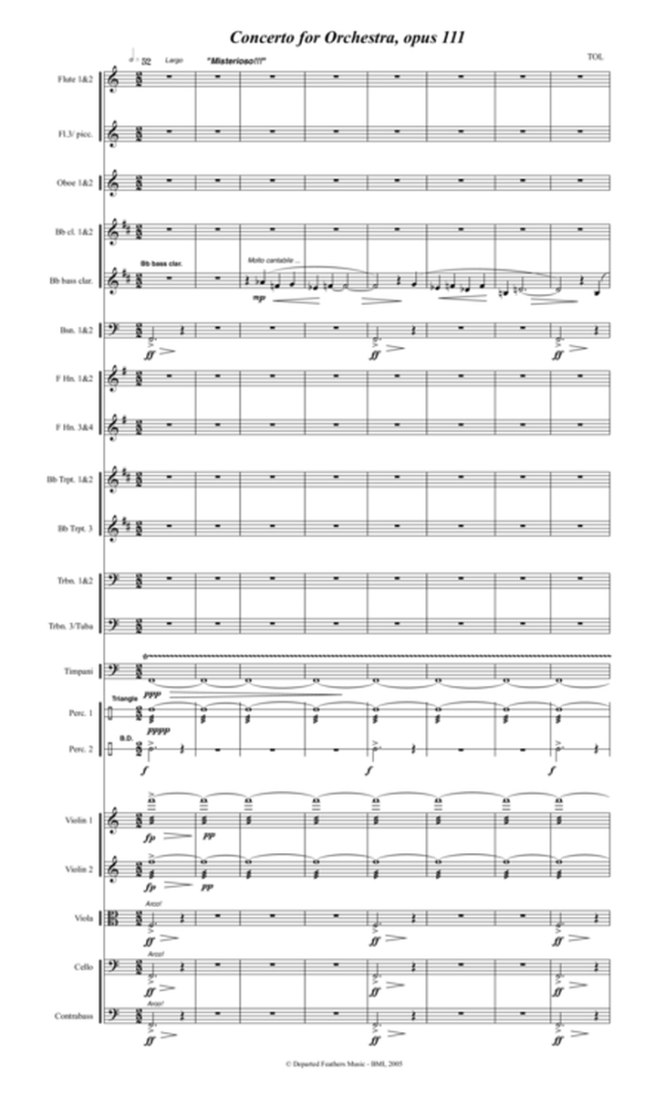 Concerto for Orchestra, opus 111 (2005, rev. 2010) for large orchestra