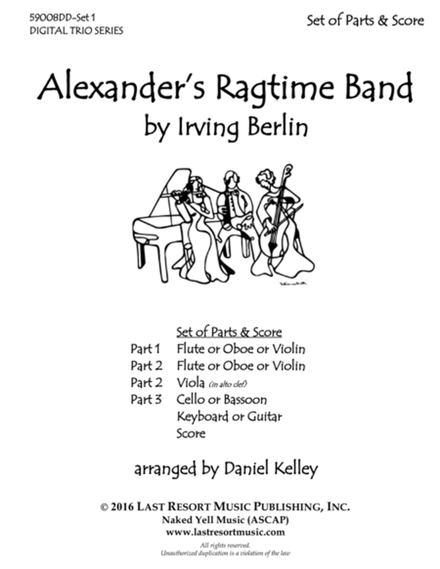 Alexander's Ragtime Band for Woodwind, String, or Piano Trio