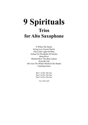 Book cover for 9 Spirituals, Trios For Alto Saxophone