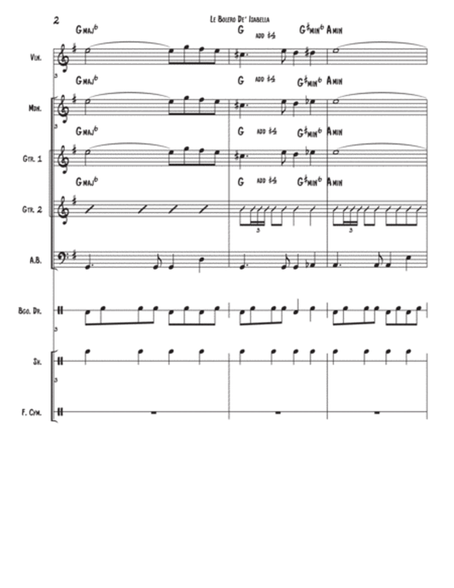 Le Bolero De Isabella (score)