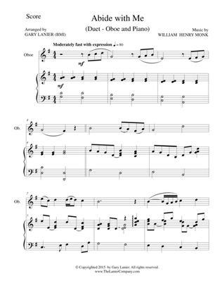 Book cover for ABIDE WITH ME (Duet – Oboe and Piano/Score and Parts)