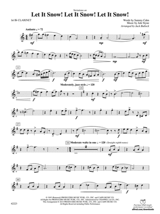 Let It Snow! Let It Snow! Let It Snow!, Variations on: 1st B-flat Clarinet