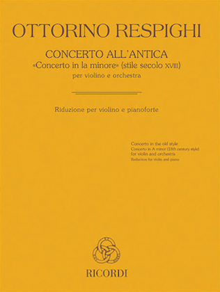 Book cover for Concerto all'antica