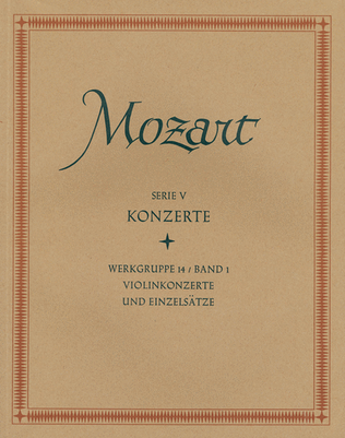 Book cover for Concertos for Violin and Orchestra, Single Movements for Violin and Orchestra