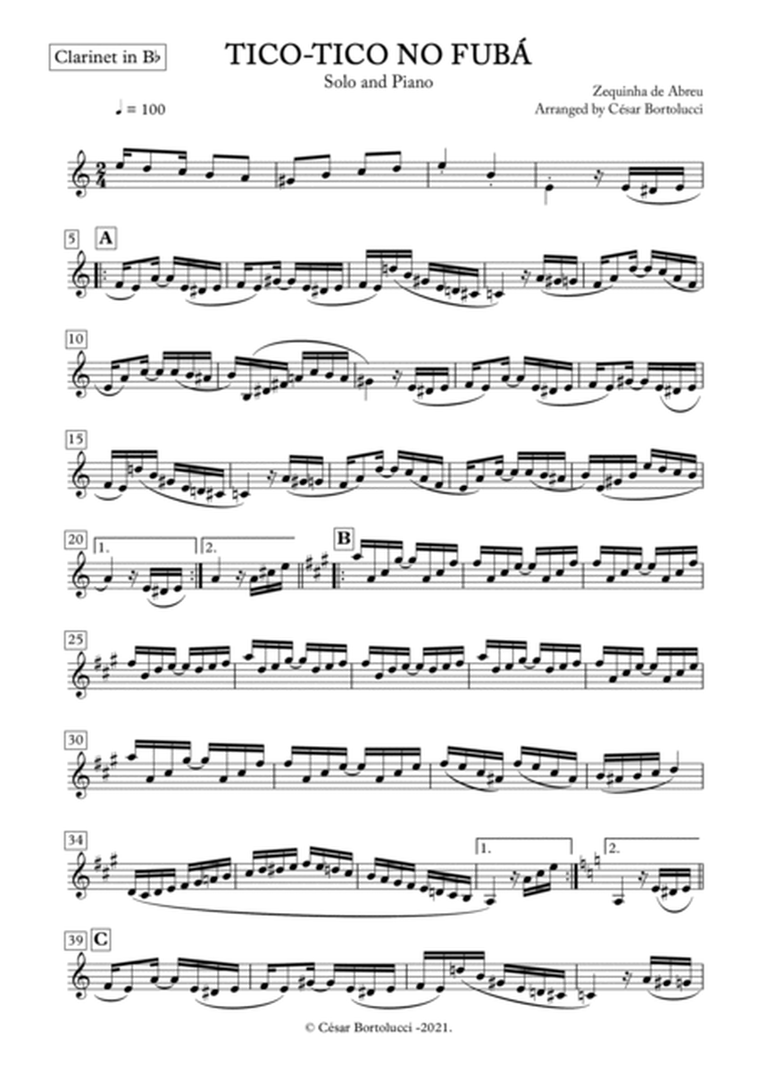 Tico-tico no Fubá - Clarinet and Piano image number null