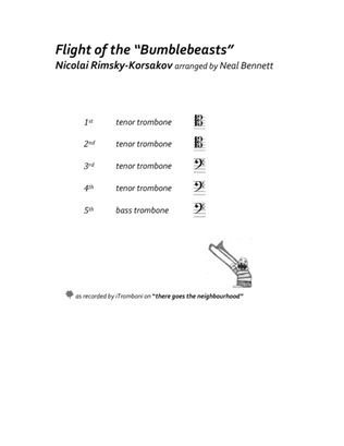 Book cover for The Flight of the "Bumblebeasts" for Trombone Quintet