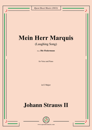 Book cover for Johann Strauss II-Mein Herr Marquis(Laughing Song),in E Major
