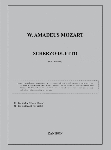 Scherzo - Duetto (1787 - Postumo)