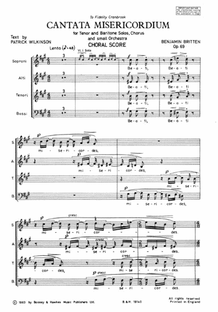 Cantata Misericordium, Op. 69