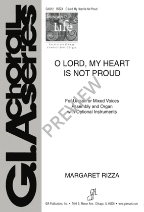 Book cover for O Lord, My Heart Is Not Proud