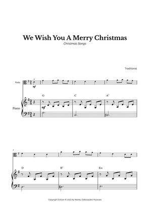 Book cover for We Wish You A Merry Christmas for Easy Viola and Piano