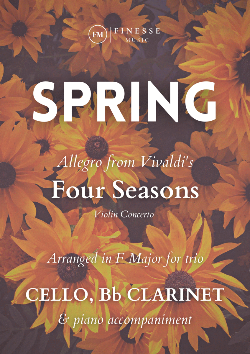 TRIO - Four Seasons Spring (Allegro) for CELLO, Bb CLARINET and PIANO - F Major image number null