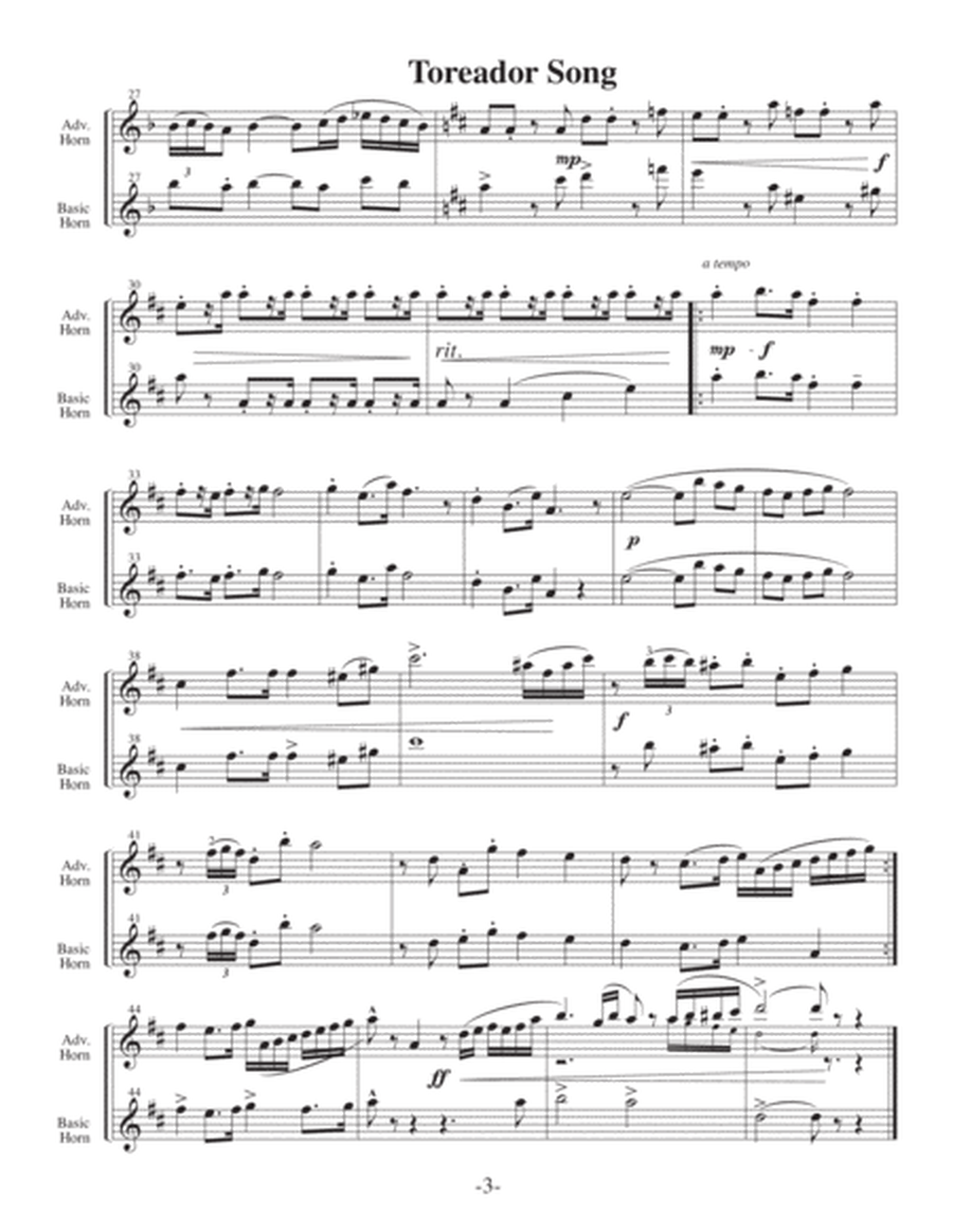 The Toreador Song - Bizet (Arrangements Level 3-5 for HORN + Written Acc) image number null
