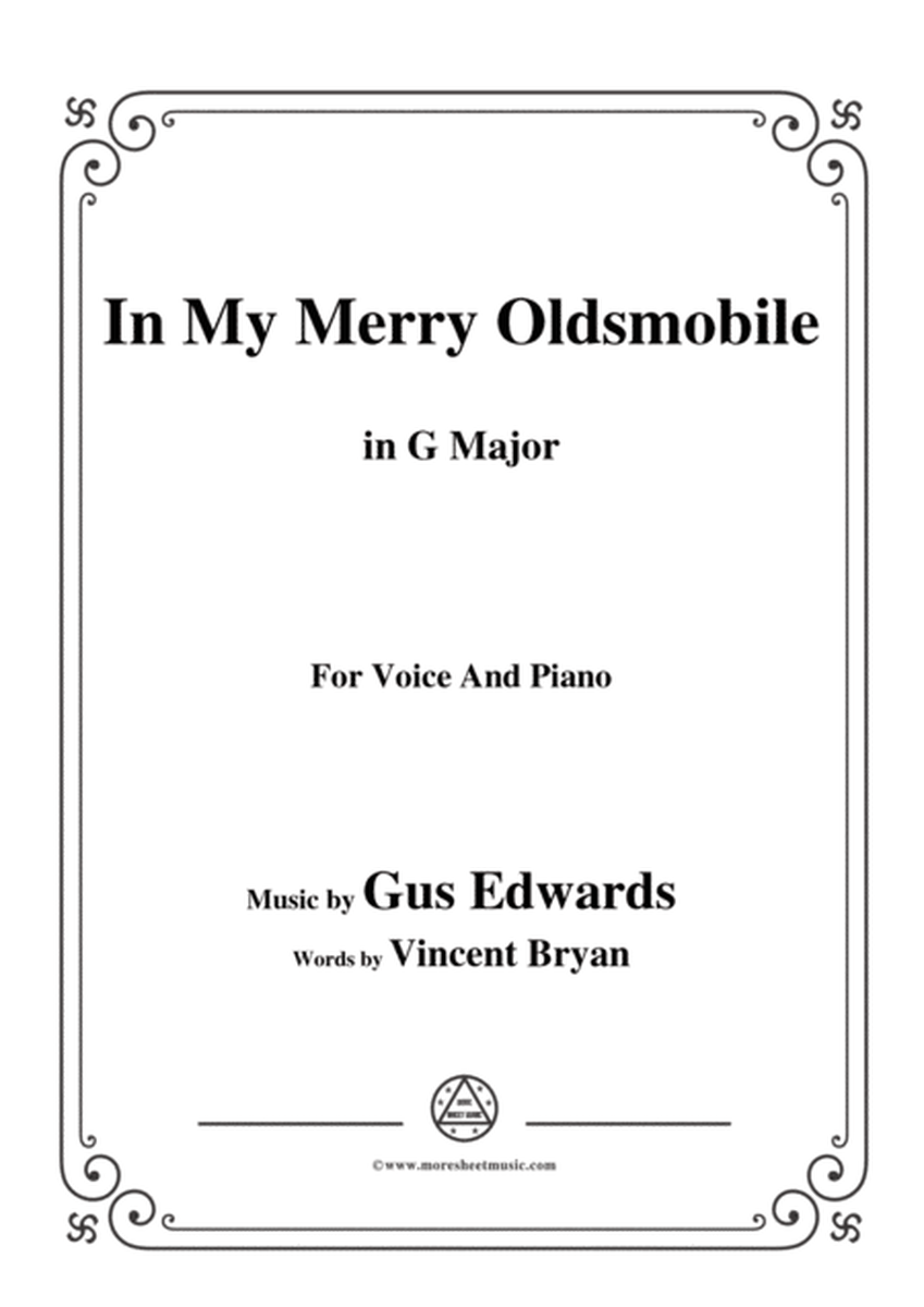 Gus Edwards-In My Merry Oldsmobile,in G Major,for Voice and Piano image number null