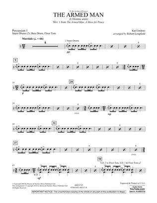 Book cover for The Armed Man (from A Mass for Peace) (arr. Robert Longfield) - Percussion 1