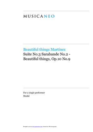 Book cover for Suite No.3 Sarabande No.2-Beautiful things Op.10 No.9