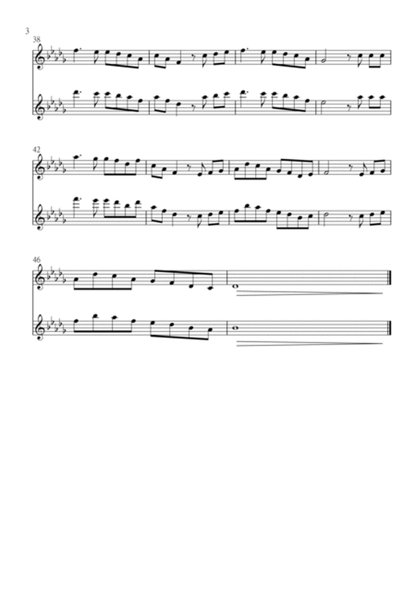 Danny Boy (Londonderry Air) for Violin Duo in Db major. Early intermediate. image number null