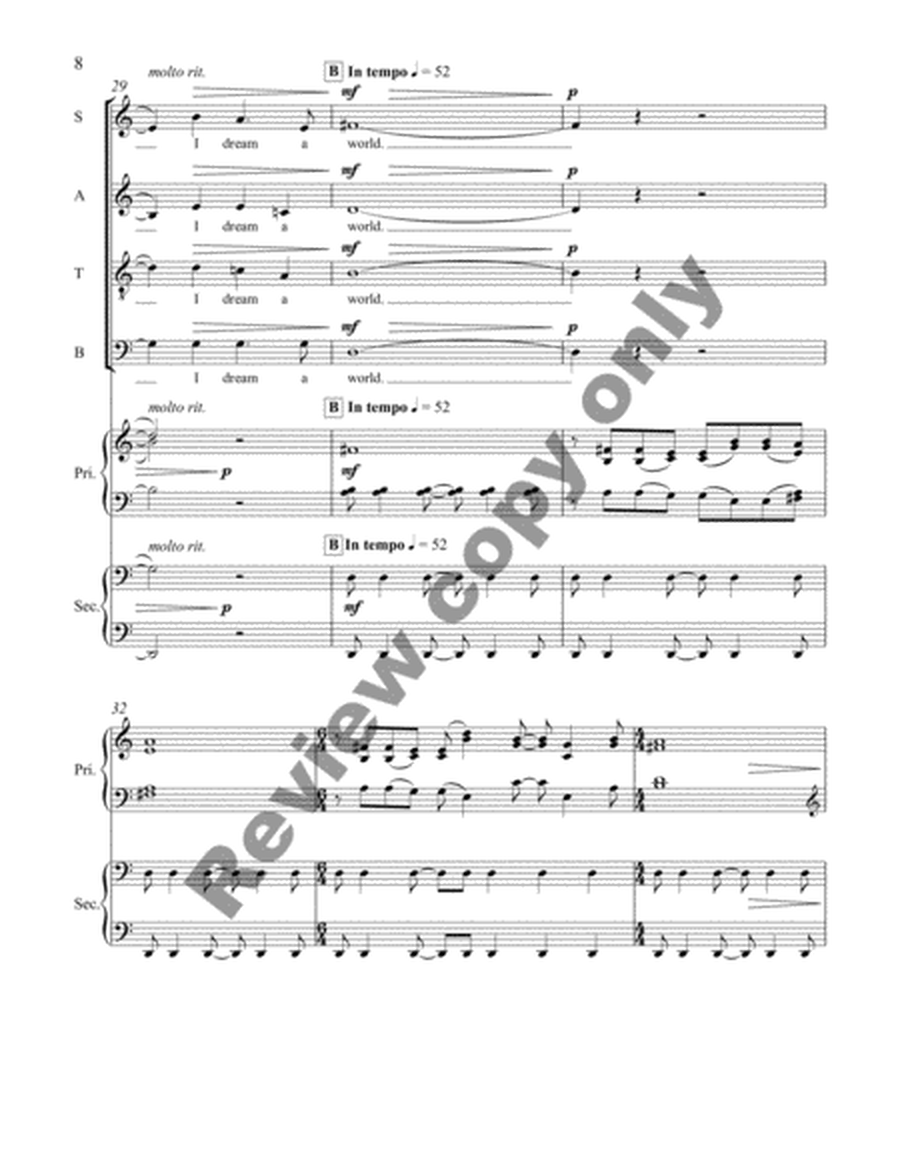 I Dream a World (Piano/Choral Score) image number null