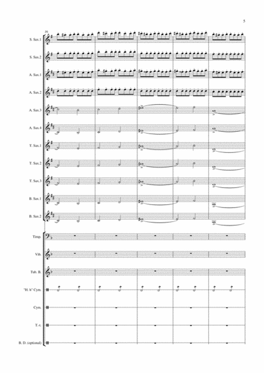 Night on the Bare Mountain arranged for Saxophone Ensemble Score and Parts